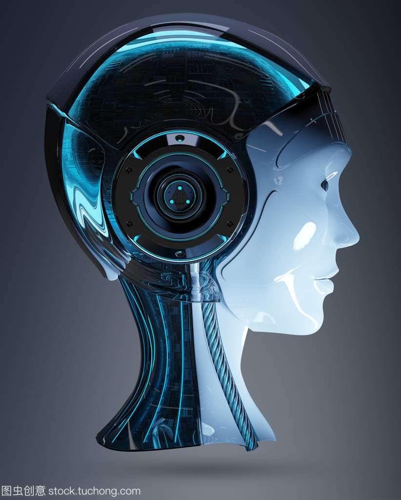 機(jī)器人頭人工智能3D渲染 視覺(jué)智能的藝術(shù)與技術(shù)交融